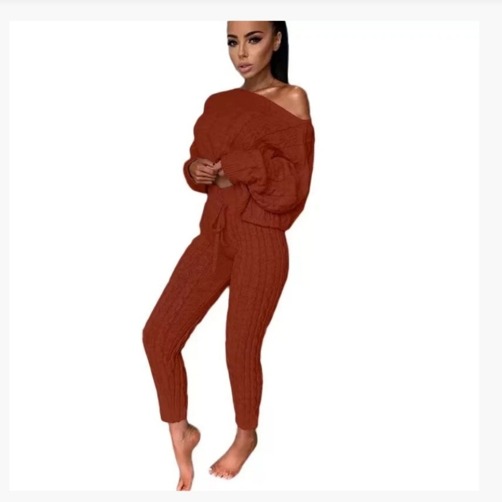 *Last one* Casual Ribbed Knit Crop Sweater Set - Picture 3 of 8